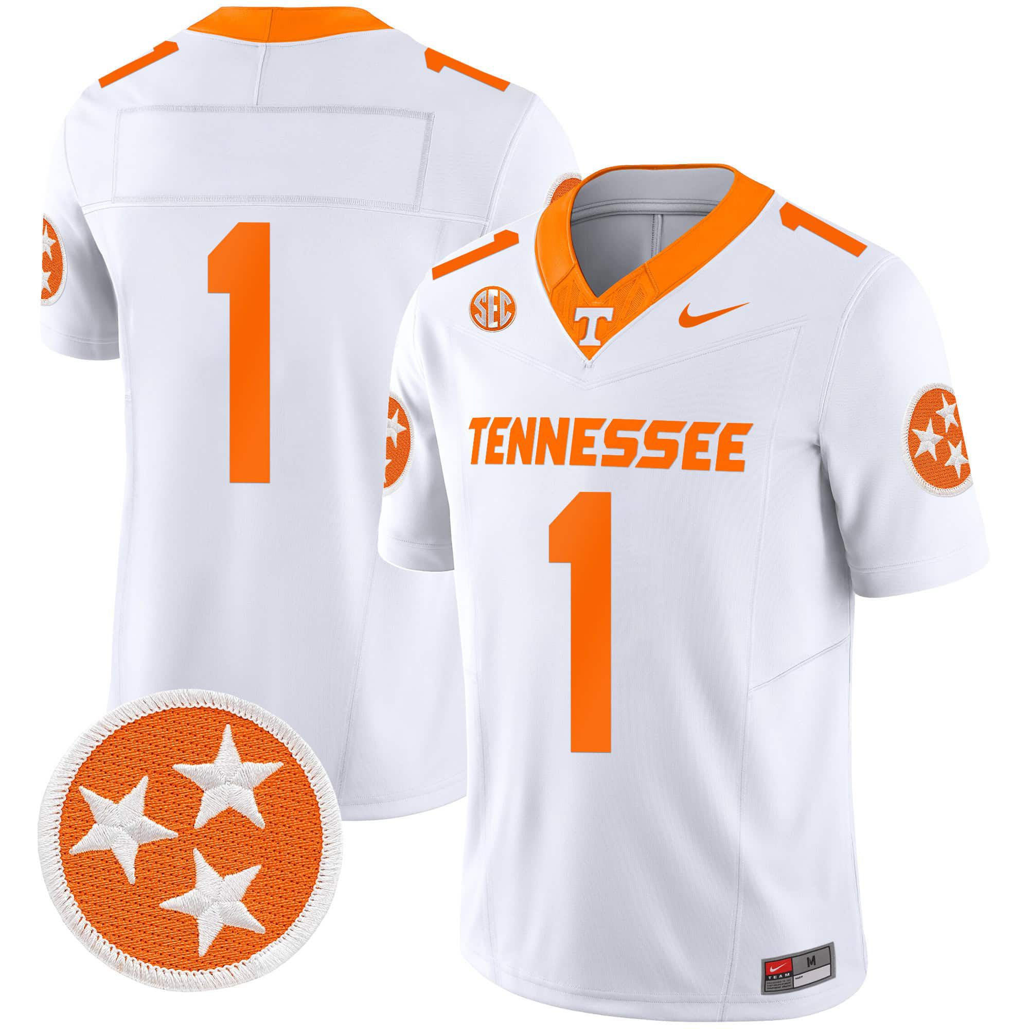 Men Tennessee Volunteers #1 No Name White 2024 Nike Vapor Limited NCAA Jersey->indianapolis colts->NFL Jersey